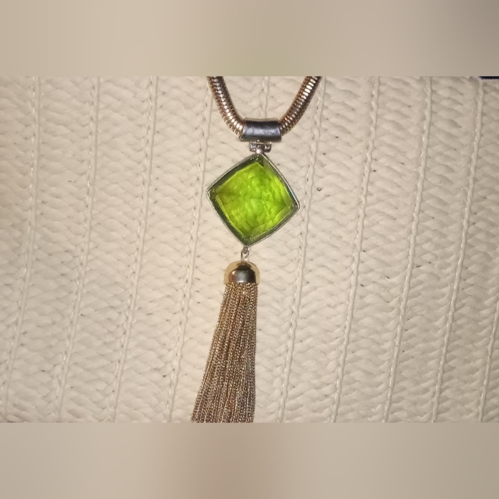 Anne Klein Faux Emerald Necklace